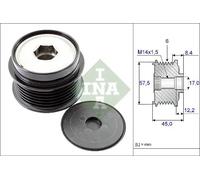 Ina Overrunning Alternator Pulley – Fits Jeep Cherokee KJ 2.8D (2002–2008) – 535017410