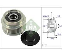Alternator clutch pulley 535 0199 10 INA for TOYOTA YARIS/VITZ