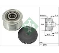 Alternator clutch pulley 535 0304 10 INA for PEUGEOT CITROËN DS OPEL VAUXHALL
