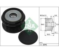Alternator clutch pulley 535 0333 10 INA for OPEL ASTRA K ASTRA K Sports Tourer