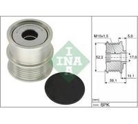 Genuine INA Alternator Freewheel Clutch Pulley For Audi Seat VW Ford 535036310
