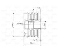 Alternator clutch pulley Clockwise rotation 588013 VALEO for SEAT SKODA VW