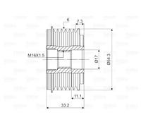 Alternator clutch pulley Clockwise rotation 588015 VALEO for CITROËN PEUGEOT