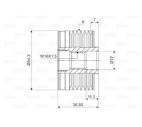 Alternator clutch pulley Clockwise rotation 588017 VALEO for CITROËN PEUGEOT