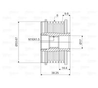 Alternator clutch pulley Clockwise rotation 588028 VALEO for SAAB OPEL