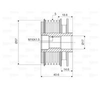 Valeo Alternator Freewheel Clutch 588043 - Clockwise Rotation - Fits Hyundai, Kia