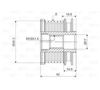 VALEO 588048 Alternator Freewheel Clutch
