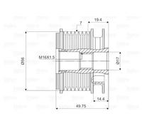 Alternator clutch pulley Clockwise rotation 588052 VALEO for MERCEDES-BENZ CLS