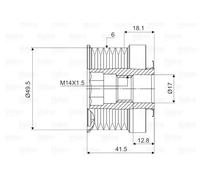 Alternator clutch pulley Clockwise rotation 588054 VALEO for FORD VOLVO