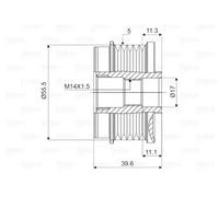 Alternator clutch pulley Clockwise rotation 588086 VALEO for VOLVO FORD