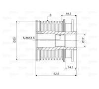 Alternator clutch pulley Clockwise rotation 588093 VALEO for MERCEDES-BENZ CLK
