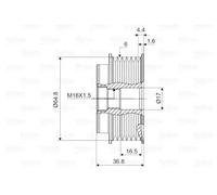 Valeo Alternator Freewheel Clutch 588107 - Clockwise Rotation - for AUDI A8 D2, A6 C5