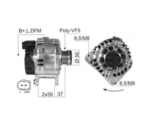 Alternator EB008G 0 986 042 830 437341 301541RIH SG12B049 2542508 CAL15130OS