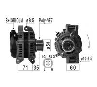 Alternator EB904Q CAL40259GS 063377534010 0 986 082 070 DAN1013 CAL40259OS