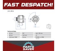 BOSCH 0 986 080 190 Alternator