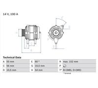 Bosch Alternator 0 986 047 280 – Reman – Fits Opel/Vauxhall Astra, Corsa
