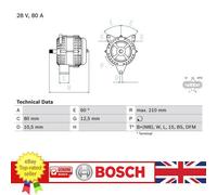 Alternator For Mercedes ACTROS ATEGO AXOR CITARO CONECTO 1516515R , 0986048100