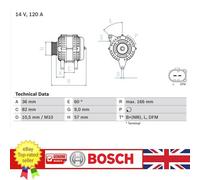 Alternator For VW PASSAT 01-05 06B903016B BOSCH 0986044320