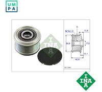 INA Overrunning Alternator Pulley 535 0102 10 – Fits Renault Megane 1.4/1.6/1.5D 2002