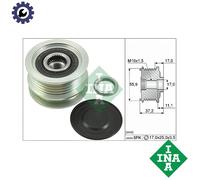 INA Overrunning Alternator Pulley 535011610 - fits Renault Grand Scenic Mk2 1.6 04-09