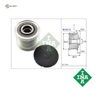 Overrunning Alternator Pulley fits MERCEDES VITO W639 3.0D 2006 on Clutch INA