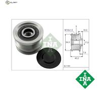 Overrunning Alternator Pulley 535014310 INA Clutch 1204484 6204218 13222933 New