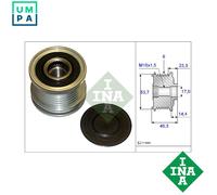 Alternator clutch pulley 535 0204 10 INA for SAAB OPEL