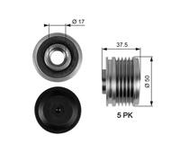 Alternator Freewheel Clutch Fits Mercedes-Benz Mitsubishi Smart GATES OAP7053