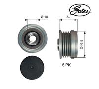 Alternator Freewheel Clutch GATES OAP7202 For OPEL, CHEVROLET