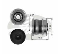 ALTERNATOR FREEWHEEL CLUTCH GATES OE QUALITY REPLACEMENT OAP7086