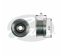 ALTERNATOR FREEWHEEL CLUTCH GATES OE QUALITY REPLACEMENT OAP7166
