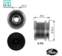 Alternator clutch pulley OAP7040 GATES for VW SEAT FORD