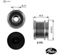 GATES OAP7040 Alternator Freewheel Clutch