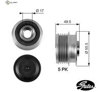 GATES OAP7079 Alternator clutch pulley