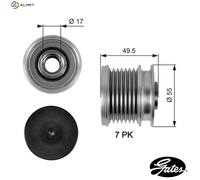GATES OAP7086 Alternator Freewheel Clutch