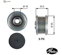 GATES OAP7216 Alternator Freewheel Clutch