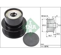 Alternator pulley INA 535 0288 1 for SUBARU JUSTY IV 1 2007-2012