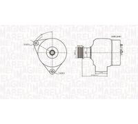 Alternator with belt pulley 063731138010 MAGNETI MARELLI for SAAB 900 II Coupe