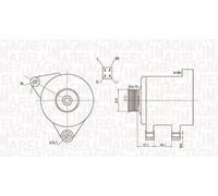 Alternator with belt pulley 063731605010 MAGNETI MARELLI for TOYOTA COROLLA