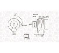 Alternator with belt pulley 063731675010 MAGNETI MARELLI for SKODA VW SEAT