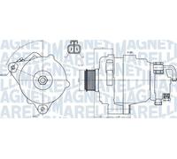 Alternator with belt pulley 063731708010 MAGNETI MARELLI for KIA HYUNDAI