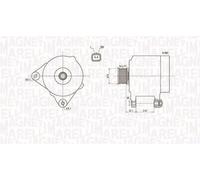 Alternator with belt pulley 063731768010 MAGNETI MARELLI for RENAULT MEGANE II