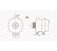 Alternator with belt pulley 063731780010 MAGNETI MARELLI for FORD FIESTA V