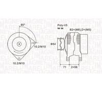 Alternator with belt pulley 063731833010 MAGNETI MARELLI for OPEL FIAT