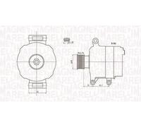 Alternator with belt pulley 063731869010 MAGNETI MARELLI for MINI MINI