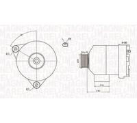 Alternator with belt pulley 063731872010 MAGNETI MARELLI for MERCEDES-BENZ