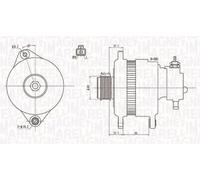 Alternator with belt pulley 063731899010 MAGNETI MARELLI for OPEL ASTRA H Van