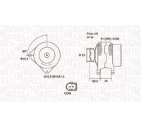 Alternator with belt pulley 063731905010 MAGNETI MARELLI for BMW 7 5 Touring 5 6