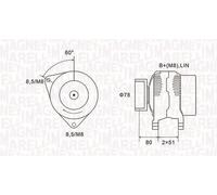 MAGNETI MARELLI 063731919010 Alternator for FORD