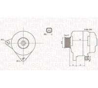 Alternator with belt pulley 063731959010 MAGNETI MARELLI for RENAULT OPEL
